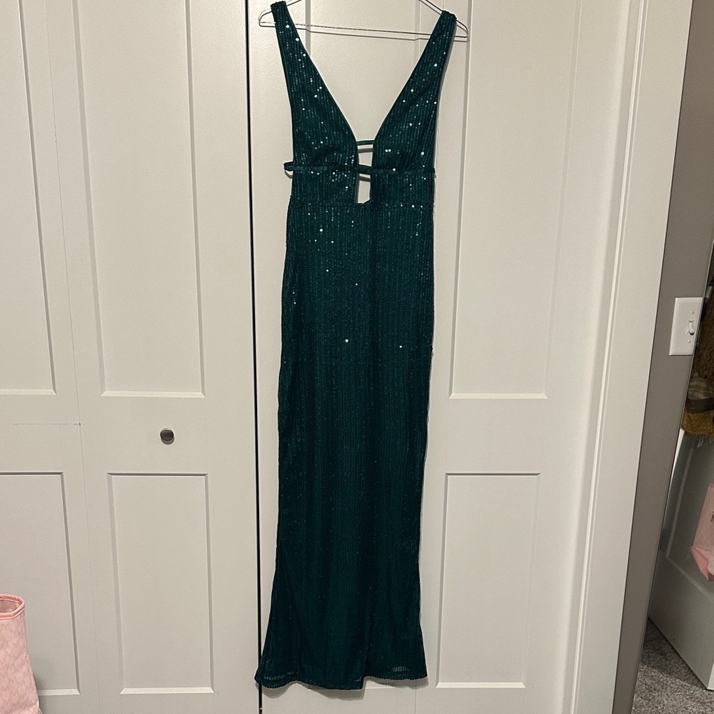 SHEIN Dark Green Backless Dress